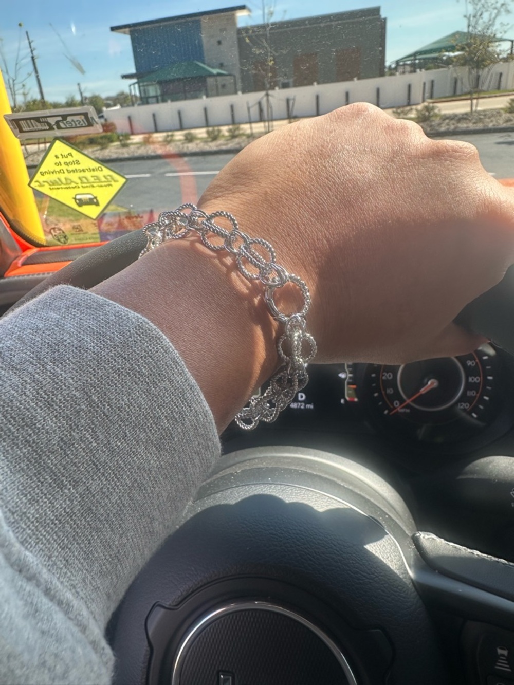 Silver Interlinked Rope Chain Bracelet - Picture 4 of 6